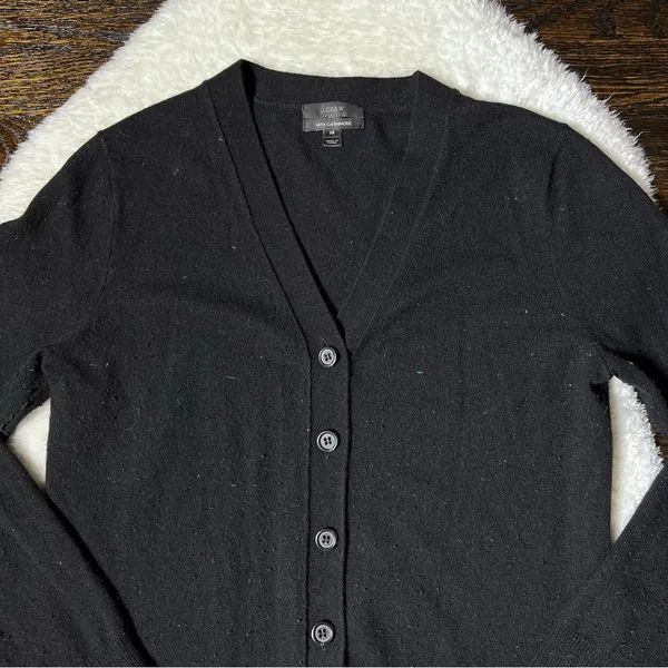 J. Crew Black Wool and Cashmere Button Front Sweater Cardigan - Image 2