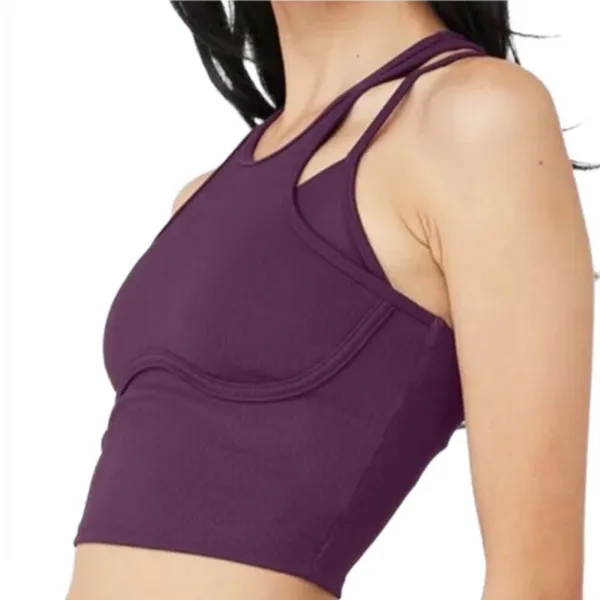 ALO Yoga Ribbed Airlift Enchanted Bra Tank Racerback Workout Crop Top Medium - Image 3