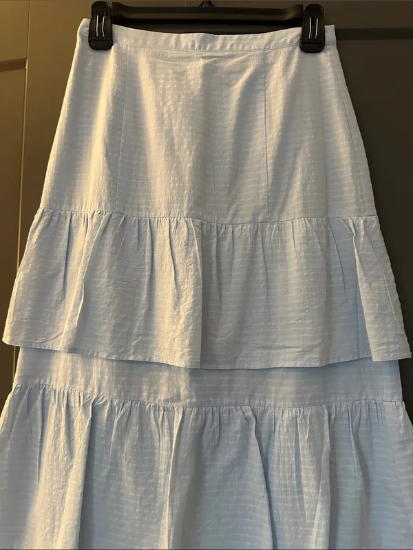 Capulet Light Blue Tiered Maxi Skirt - Image 3
