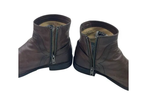 Frye Shirley Booties Women’s Size 6.5 Brown Leather Ankle Zip Distressed Cowgirl - Image 16