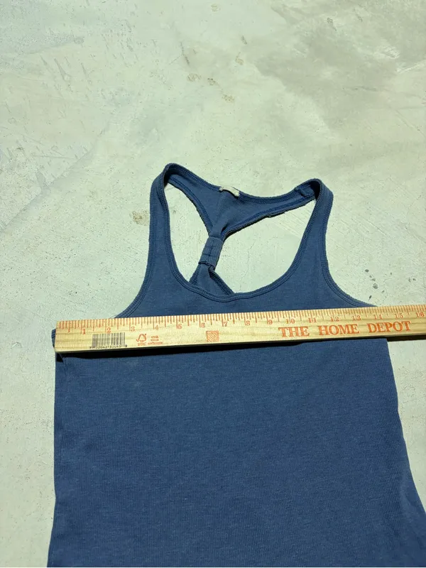 Hollister y2k Women's Racerback Tank Top - Blue medium - Image 3