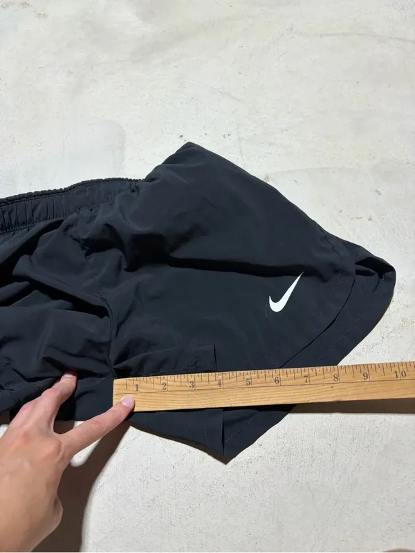 Nike Women’s Black Running Shorts with Purple lining medium - Image 7