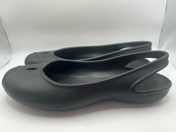 Crocs Black Slingback Flats Comfort Clogs Women’s Size 9 Slip On Casual Work - Image 3