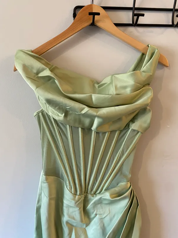 House Of CB NWT Lulu Corset One-Shoulder Satin Midi Dress - Image 9