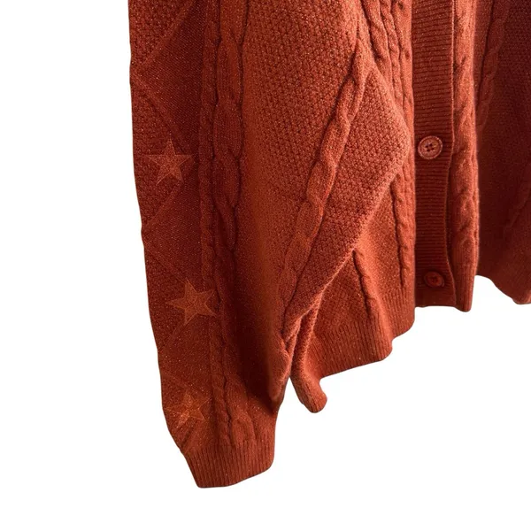Taylor Swift The Life Of A Showgirl Cardigan Sz M/L Glitter Cable Knit Sweater - Image 9