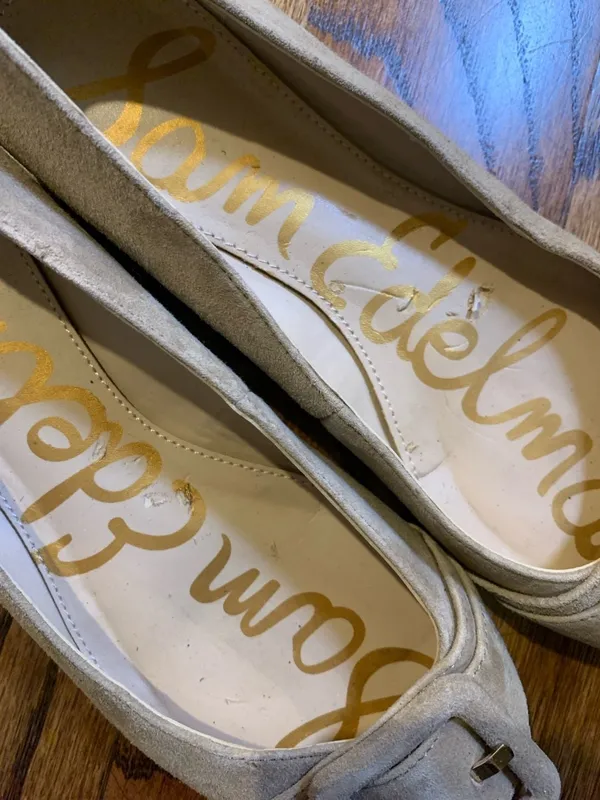Sam Edelman Sonja Suede Pointed Toe Buckle Flats beige Taupe Size 7 - Image 2