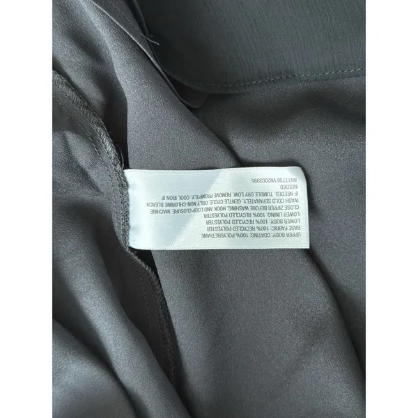 A New Day NWT Mixed Fabric A-Line‎ Skirt Size XS Black Faux Leather Chiffon Midi - Image 4