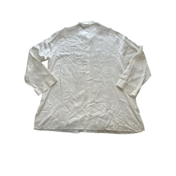 Soft Surroundings Beaded Top Womens 1X White Embroidered Blouse‎ Shirt Button Up - Image 5