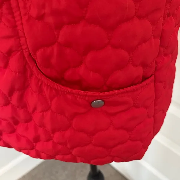 New Direction| Vibrant Red Quilted Women's Vest with Pockets - Image 2