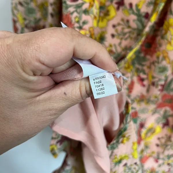 Loft Long Sleeve Floral Wrap Mini Dress Pink Fall Wedding Guest‎ XS - Image 7