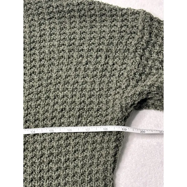 American Eagle Waffle Knit Cardigan Green Button Front Pockets Women’s XS - Image 5