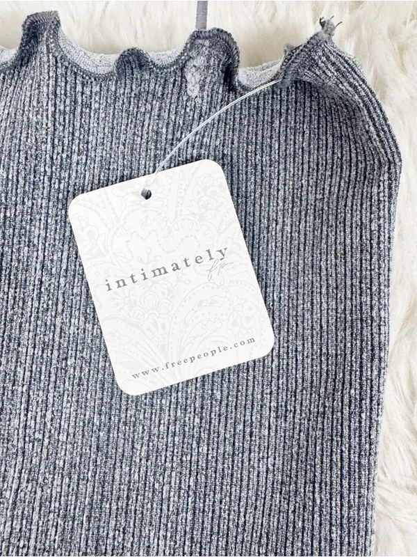 FREE PEOPLE Intimately Better This‎ Way Cami Gray Medium Large Strappy Tank New - Image 4
