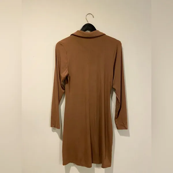 Brown ruched bodycon dress - Image 2