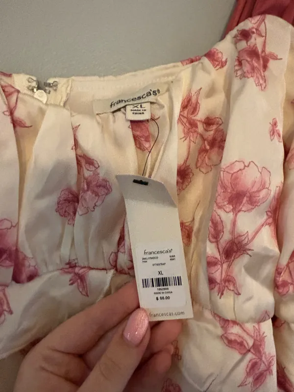 Francesca's Dress Floral White Pink - Image 3