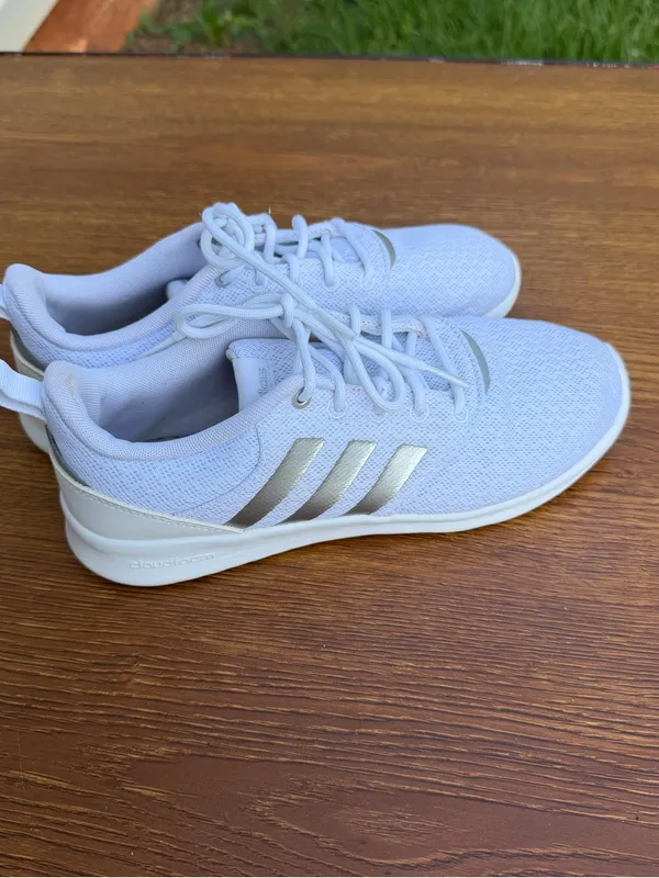 Adidas Cloudfoam Running Shoes Women 7.5 White Athletic Sneakers Comfort - Image 6