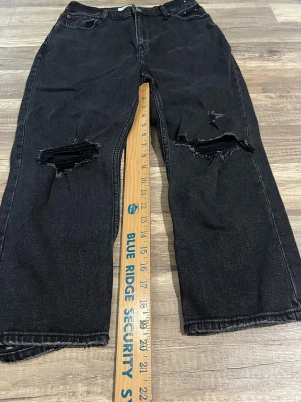Abercrombie & Fitch Woman’s The Ankle Straight Ultra High Rise Black Jeans 29 - Image 6