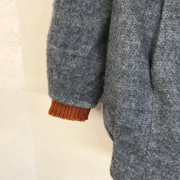 Vero‎ Moda gray coat fur orange wool blend - Image 9