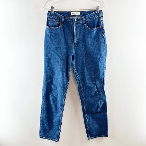 Abercrombie The Straight Ankle Ultra High Rise Jeans Blue 8 Long - Image 2
