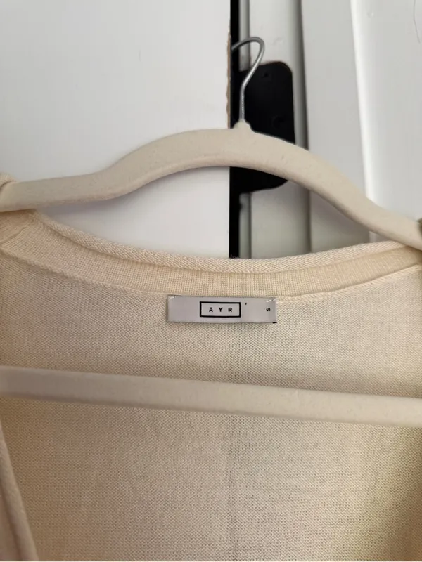 AYR Cardigan The Airport Cardi Sweater wool blend cream - Image 2