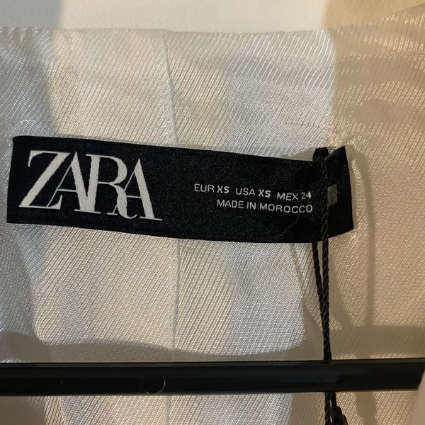 Zara White Oversized Blazer Two Button Notched Collar Jacket Women Sz XS - Image 4