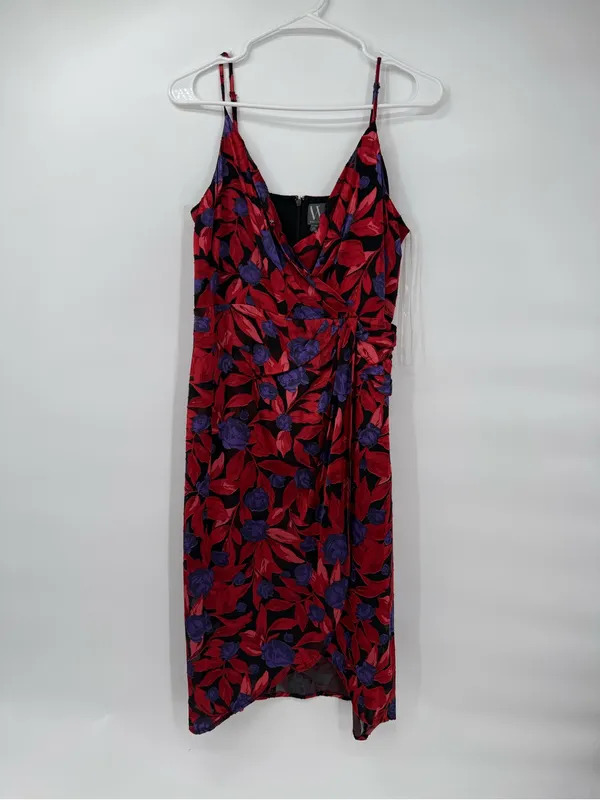 Worthington Red and Purple Floral Midi Dress - Image 2