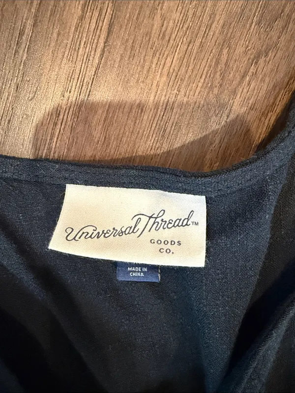 Universal Thread Black Midi Button-Front Tie-Neck Dress Size XS - C26-033 - Image 2