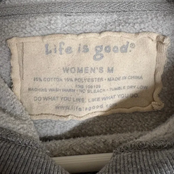 Life Is Good Gray Hooded Sweatshirt Size M - Image 5