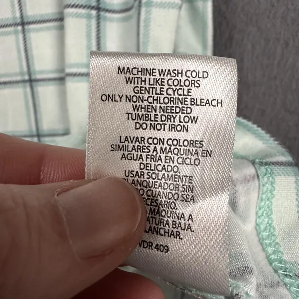 Eddie Bauer Pajama Set Womens Small Green Plaid Tank Top Pants Sleepwear Jersey - Image 14
