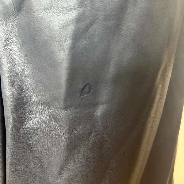 Jason Wu Navy Blue Faux Leather Trench Coat XS Double Breasted Designer $515 - Image 13