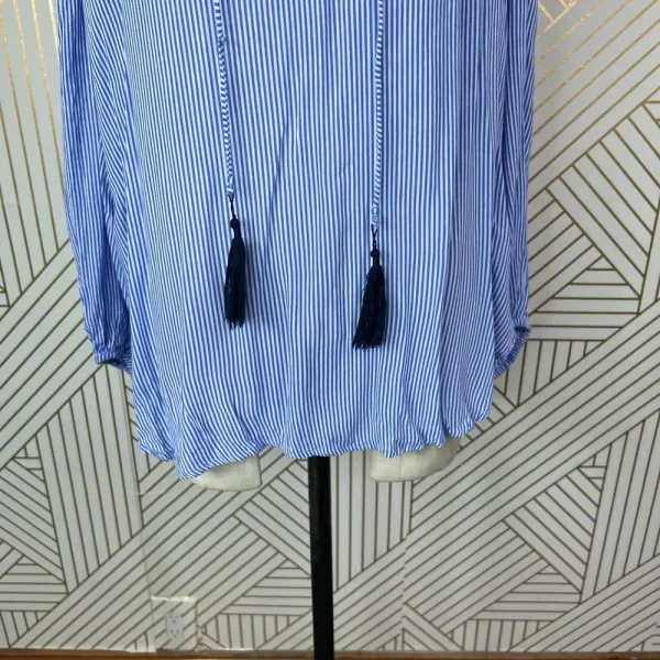 Faithfull the Brand Alice Blue Stripe‎ Tasseled Top Size US 6 - Image 5