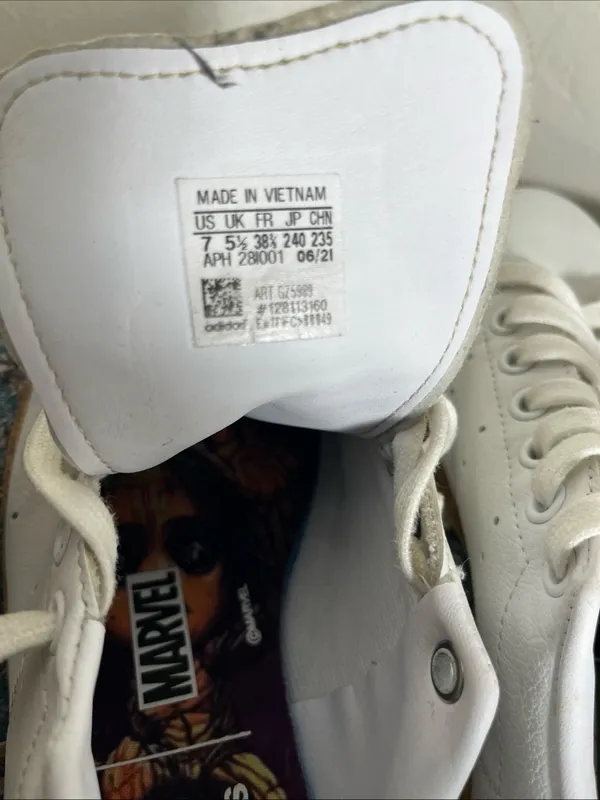 adidas White Leather Sneakers with Burgundy Logo Accents - Image 9