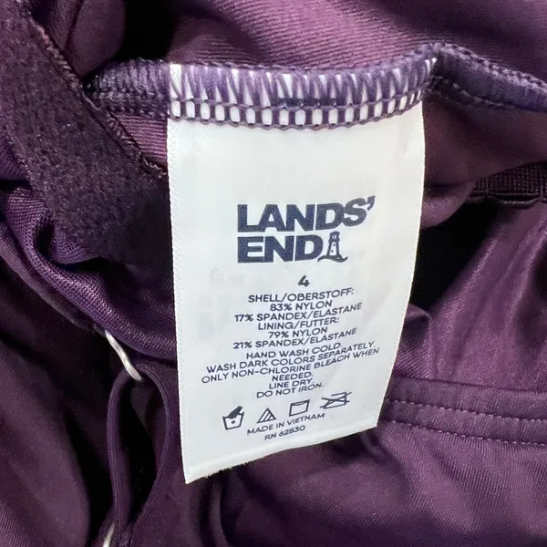 Lands End NEW Womens Deep Purple Asymmetrical Tankini Top Swim Skirt Set Size 4 - Image 10