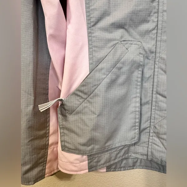 Hollister All Weather Hooded Windbreaker Jacket Size M Gray Pink - Image 4