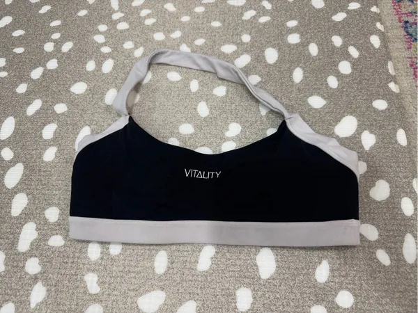 Vitality Cloud II Mini Halter sports Bra Midnight Contrast embroidered logo top - Image 2