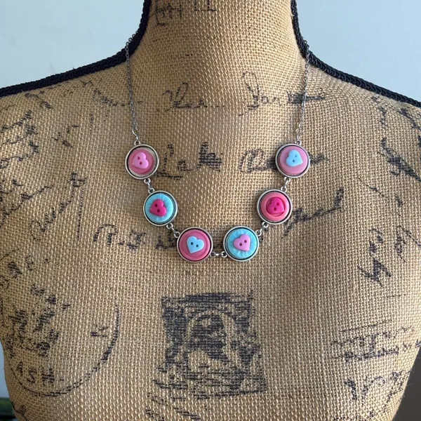 Boutique Kawaii Button Necklace - Image 2