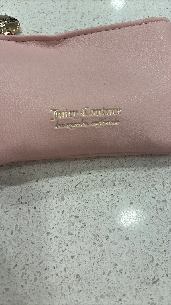 Juicy couture blush pink pouch with gold heart charm - Image 2