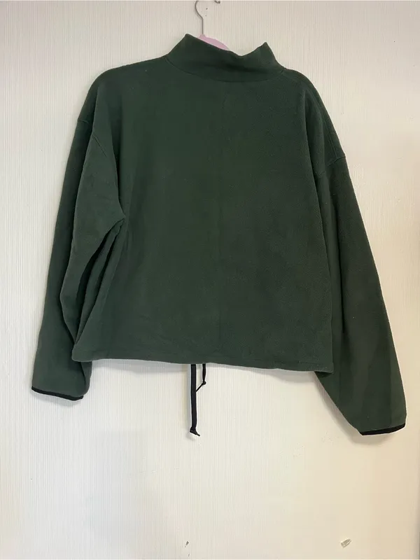 PINK Victoria's Secret Olive Green Half-Zip Fleece Pullover - Image 5