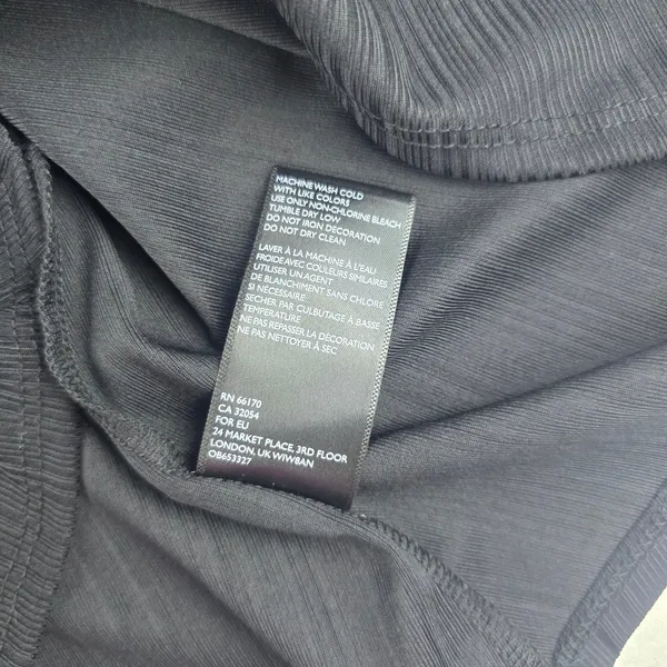 Free People -1646 NWT Slinky Slinky Ribbed V Neck Racerback‎ Tank Top Black XS - Image 7