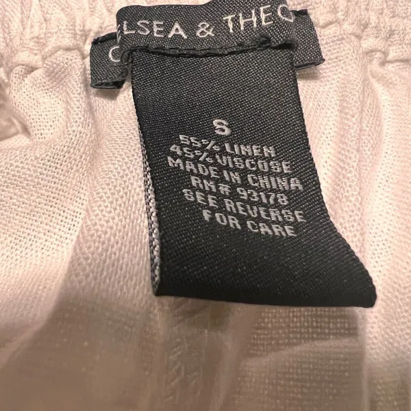 Chelsea & Theodore Womens Linen Pants Color Cloud White Size Small New Sku 1028 - Image 8