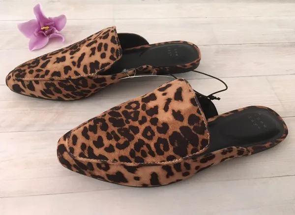 Leopard Print Mules, Size 6 1/2 Brown - Image 4
