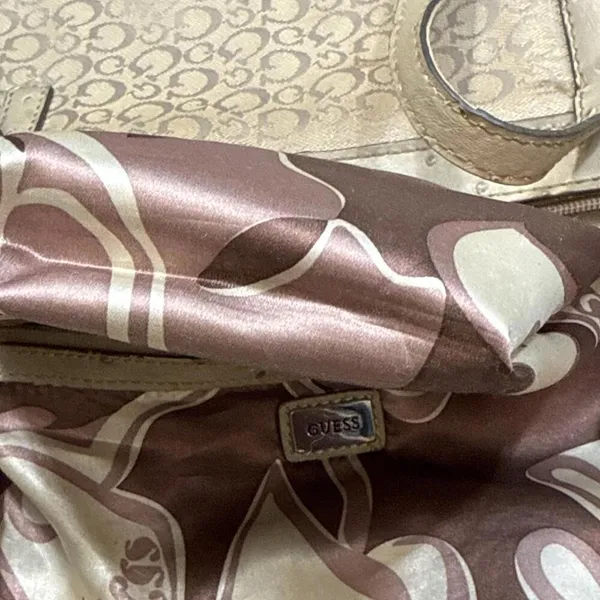 Vintage Guess Purse Y2K Monogram Logo Beige Tan‎ Hand Bag - Image 14