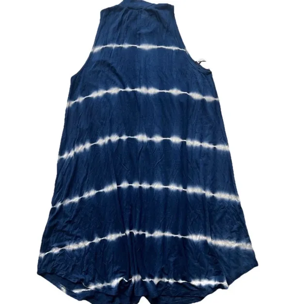 Vintage Ginger G Women’s Dress M Tie Dye Knee Length Mock Neck Summer Blue - Image 2