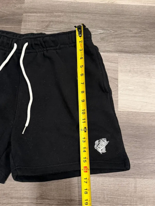 Bass Pro Shops Women’s Black Fleece Shorts Drawstring Logo Loungewear Size L - Image 6