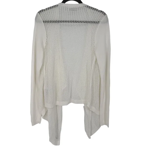 Abercrombie & Fitch Womens Crochet Open Knit Drape Front Cardigan Sweater Sz M/L - Image 2