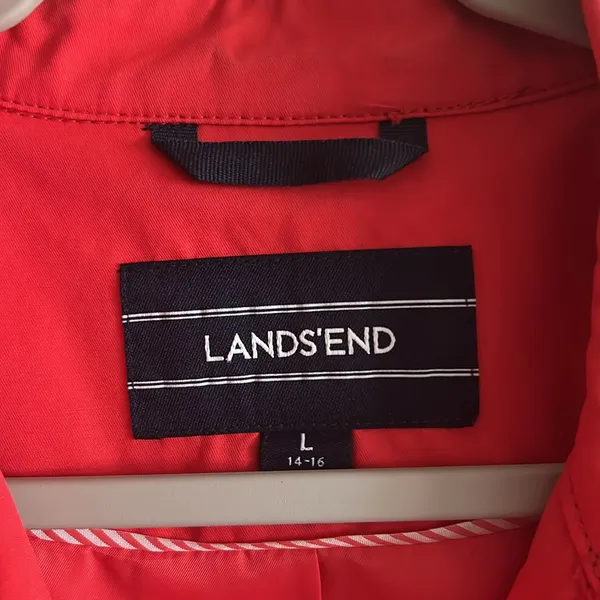 Lands’ End Crimson Dawn Harbour Cottage Trench Coat‎ Sz L Minimalist Boho-Chic - Image 11