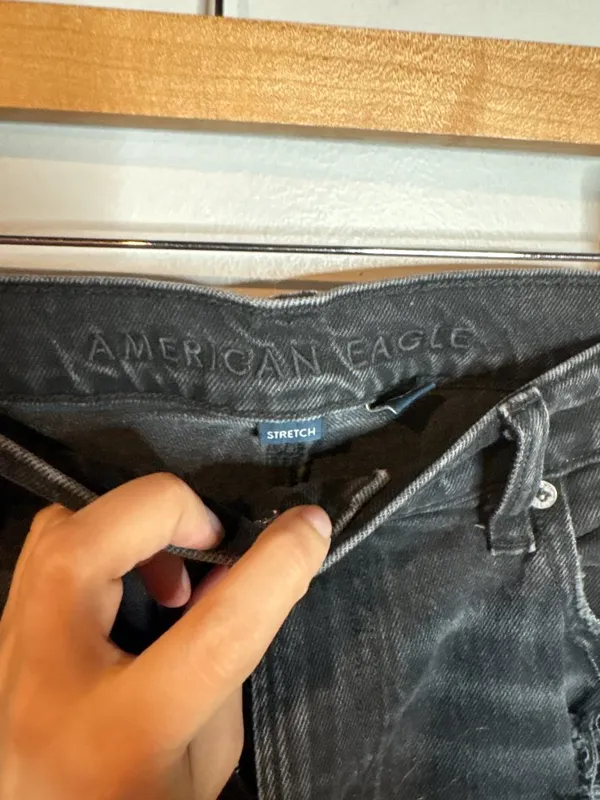 American Eagle Super Hi-Rise Ankle Straight black jeans - Image 3
