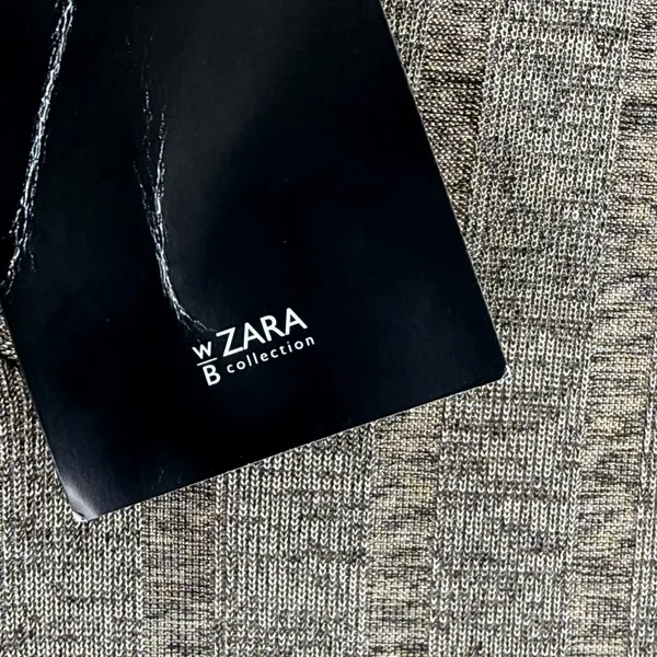 Zara Women M Ribbed V Neck Short‎ Sleeve Casual Dress Brown Collection B - Image 6
