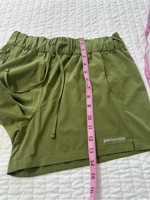 Patagonia Breathable Women’s Terrebonne Caper Green Drawstring Athletic Shorts M - Image 5