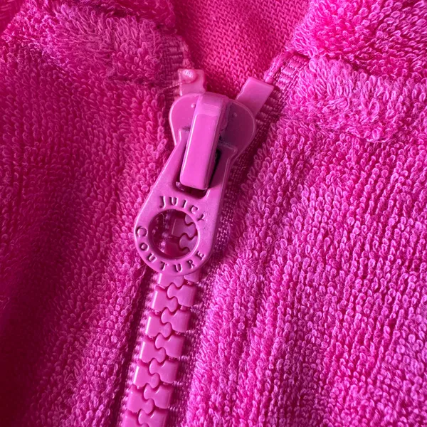 2000s Juicy Couture Black Label Robertson Tourist Pink Terry Hoodie NWT S - Image 13
