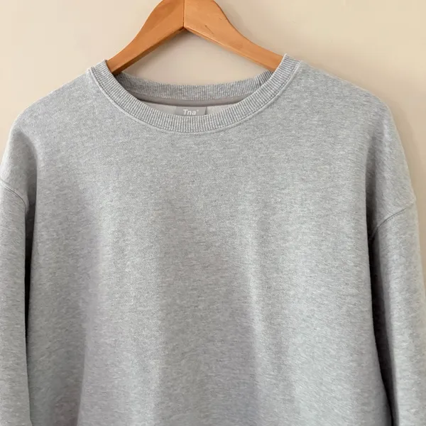 Aritzia Tna Sweatshirt CozyAF Fleece 2 Heather Grey Oversized Crewneck Pullover - Image 3
